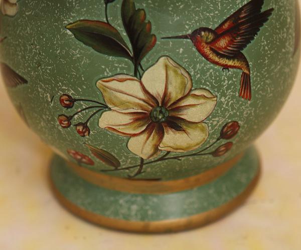 【新款热销】 美式鸟图案陶瓷花瓶 花插 花器 陶瓷工艺品 产品资料: &